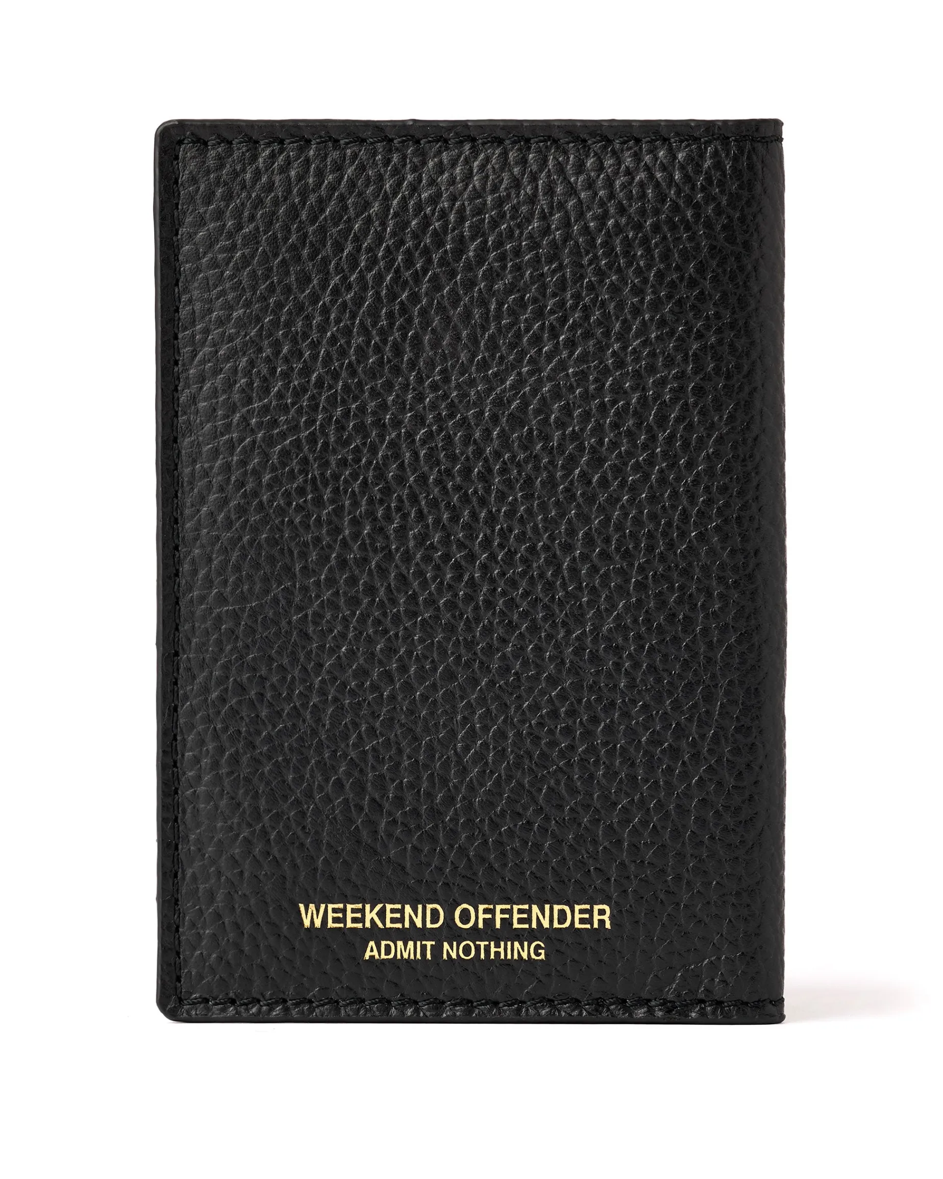 Leather Passport Holder With Gift Box Black