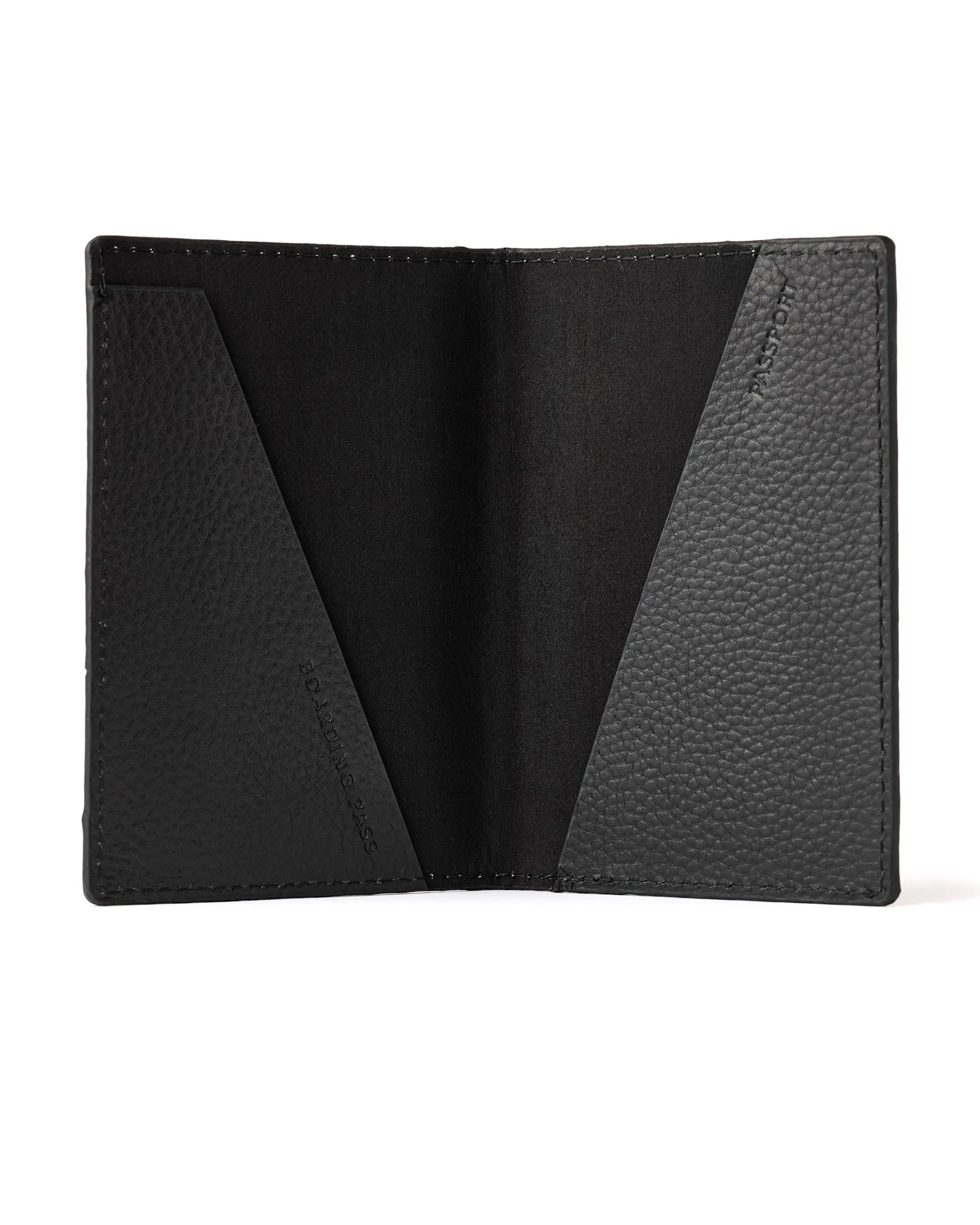 Leather Passport Holder With Gift Box Black