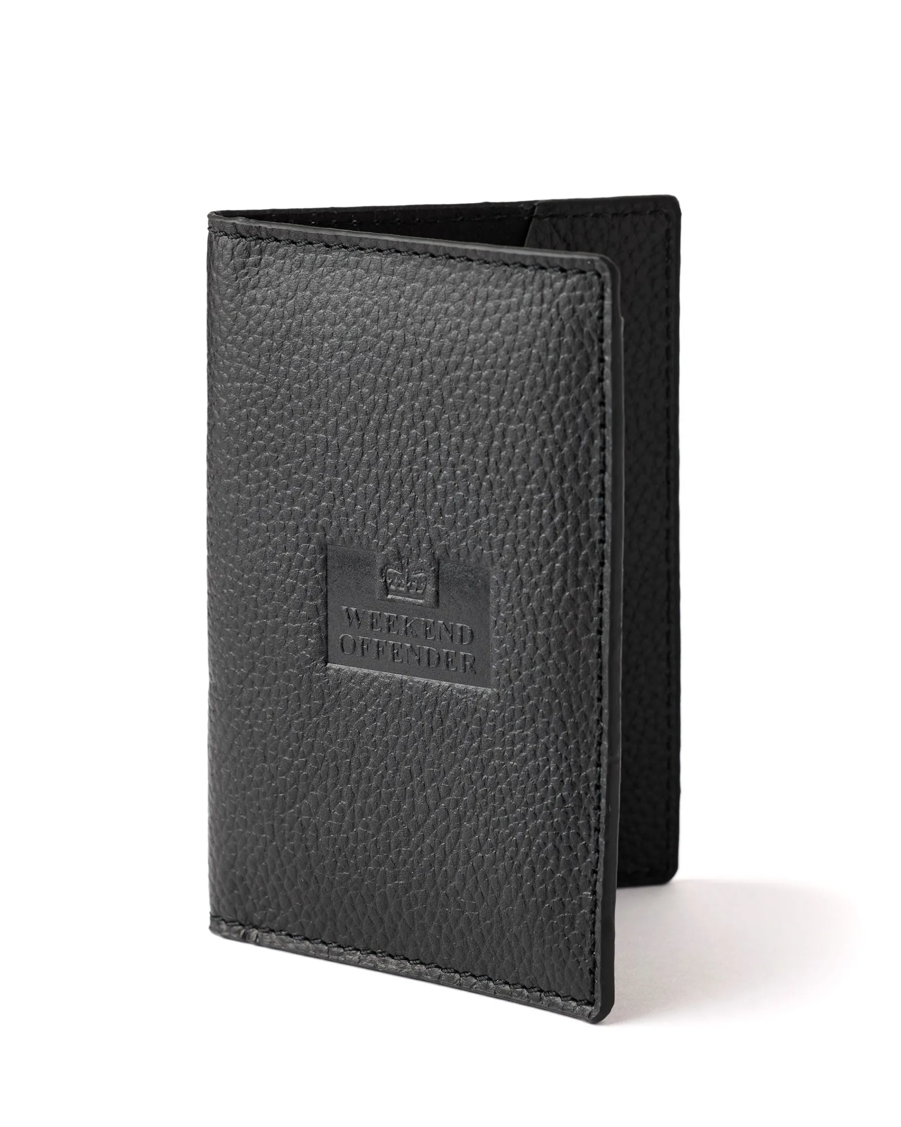 Leather Passport Holder With Gift Box Black