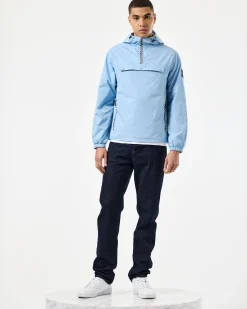 Manaus Check Over Head Jacket Sea Marine Blue