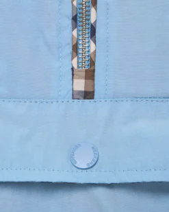 Manaus Check Over Head Jacket Sea Marine Blue