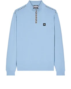 Matisa Quarter Zip Sweatshirt Sea Marine Blue/Mid House Check