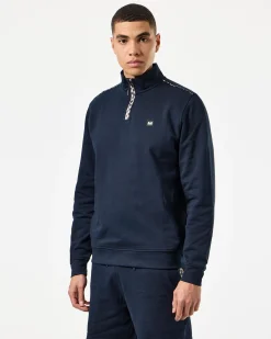 Matisa Quarter Zip Sweatshirt Navy/Mid House Check