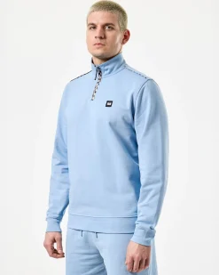 Matisa Quarter Zip Sweatshirt Sea Marine Blue/Mid House Check