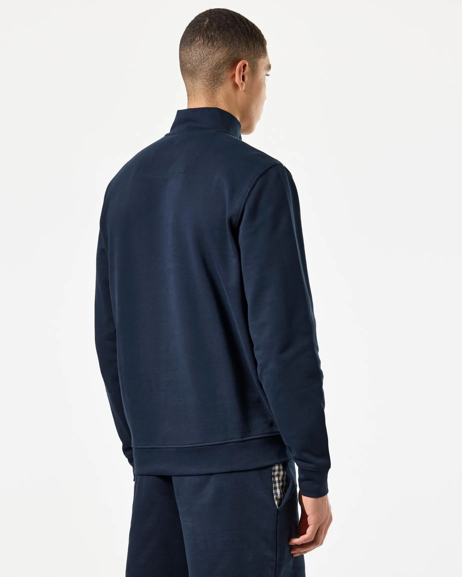Matisa Quarter Zip Sweatshirt Navy/Mid House Check