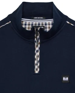 Matisa Quarter Zip Sweatshirt Navy/Mid House Check