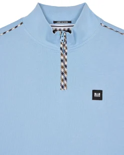 Matisa Quarter Zip Sweatshirt Sea Marine Blue/Mid House Check