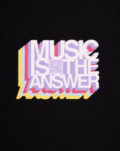 Music Is The Answer Graphic T-Shirt Black