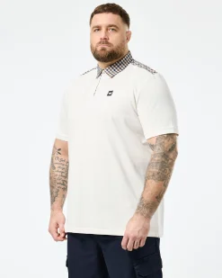 Plus Size - Costa Polo Shirt Ghost/Mid House Check