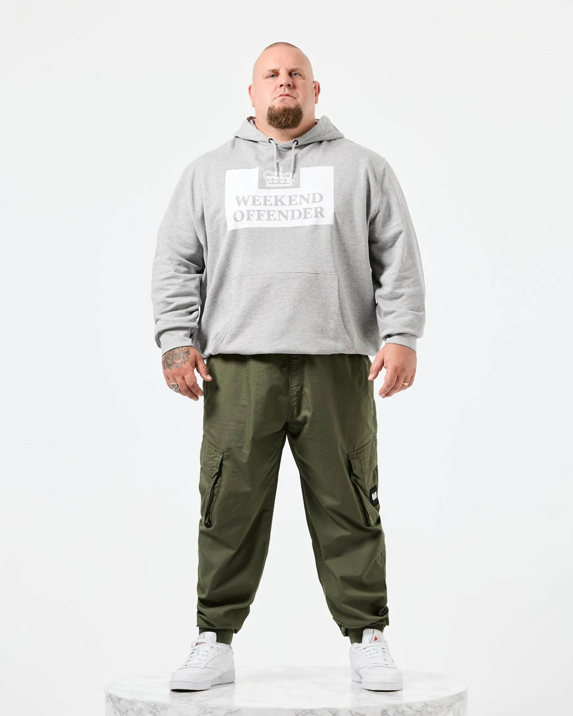 Plus Size - HM Service Classic Hoodie Grey Marl
