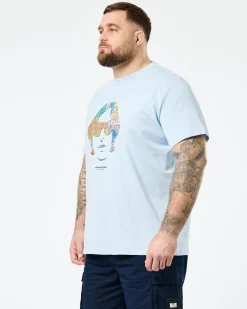 Plus Size - Kinky Afro Graphic T-Shirt Ocean Wave Blue