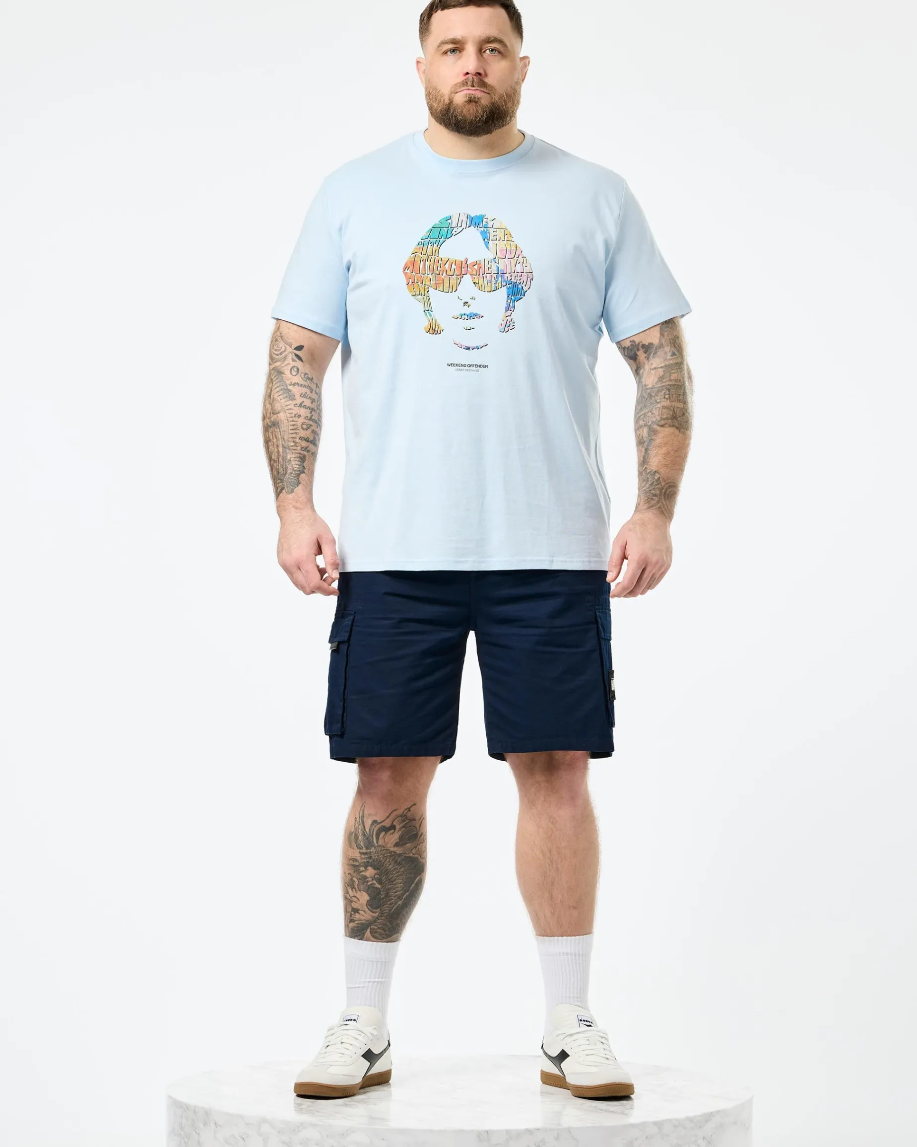 Plus Size - Kinky Afro Graphic T-Shirt Ocean Wave Blue