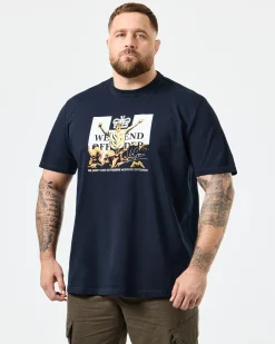 Plus Size - Leo Gregory Graphic T-Shirt Navy
