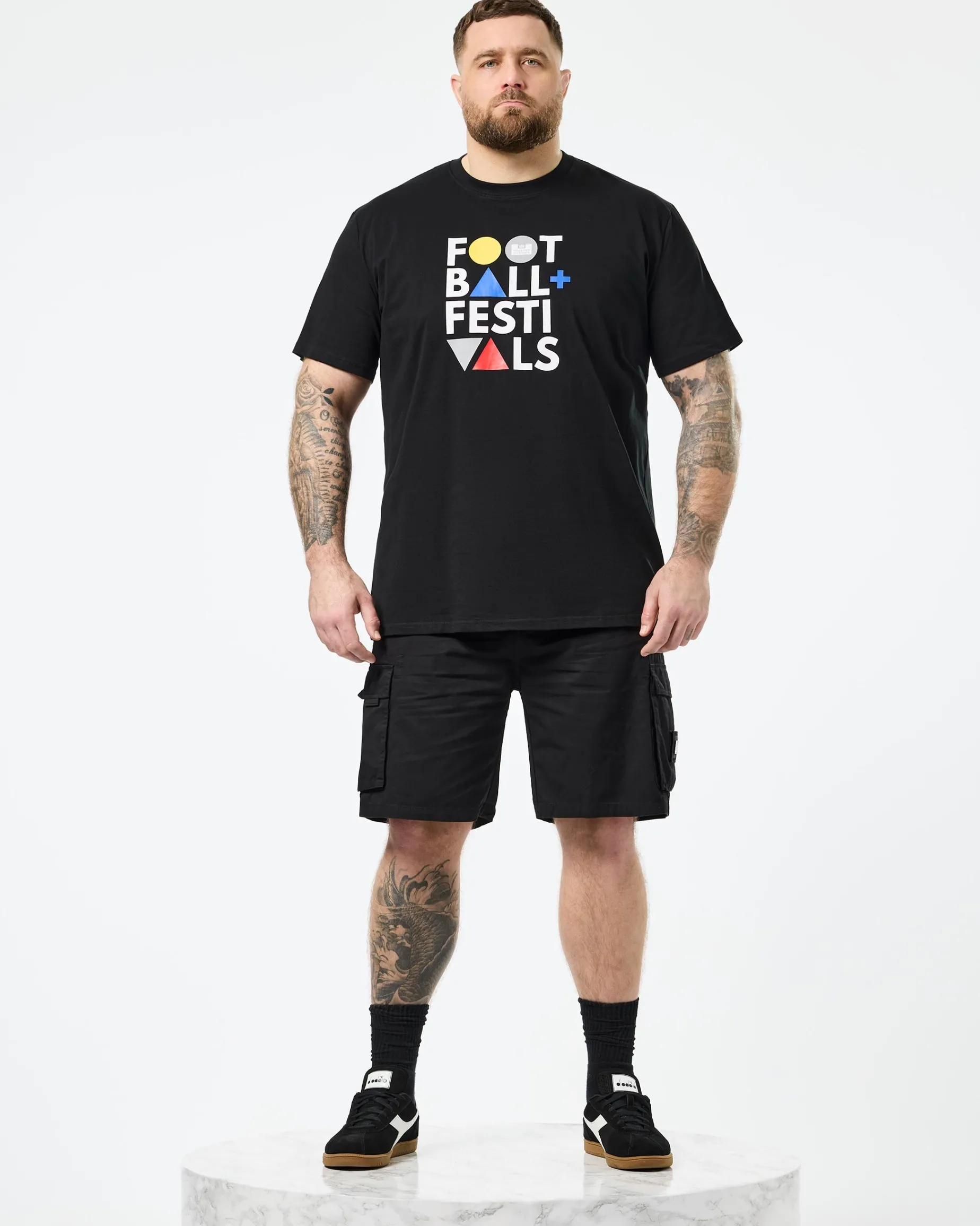 Plus Size - Mascia Cargo Shorts Black