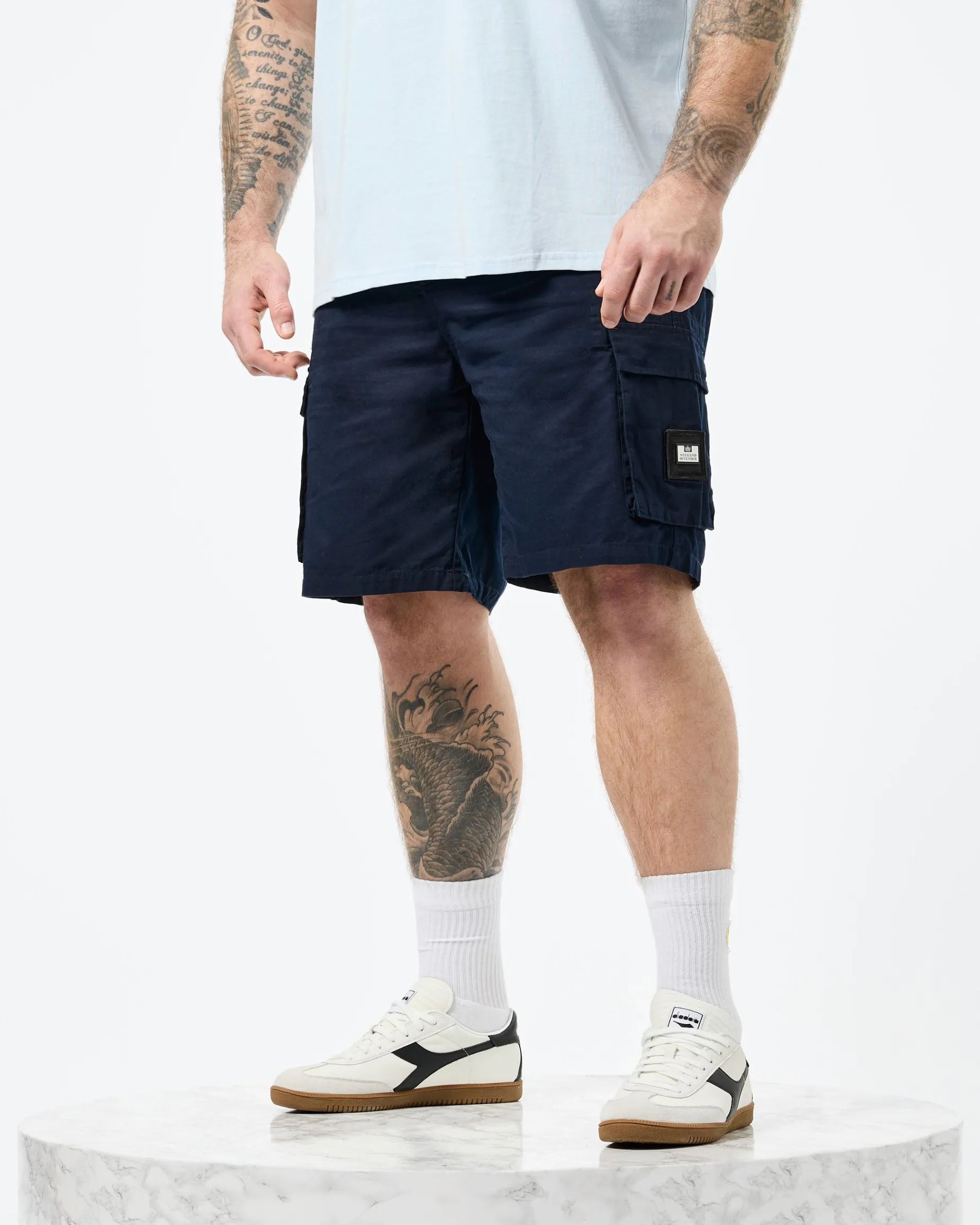 Plus Size - Mascia Cargo Shorts Navy