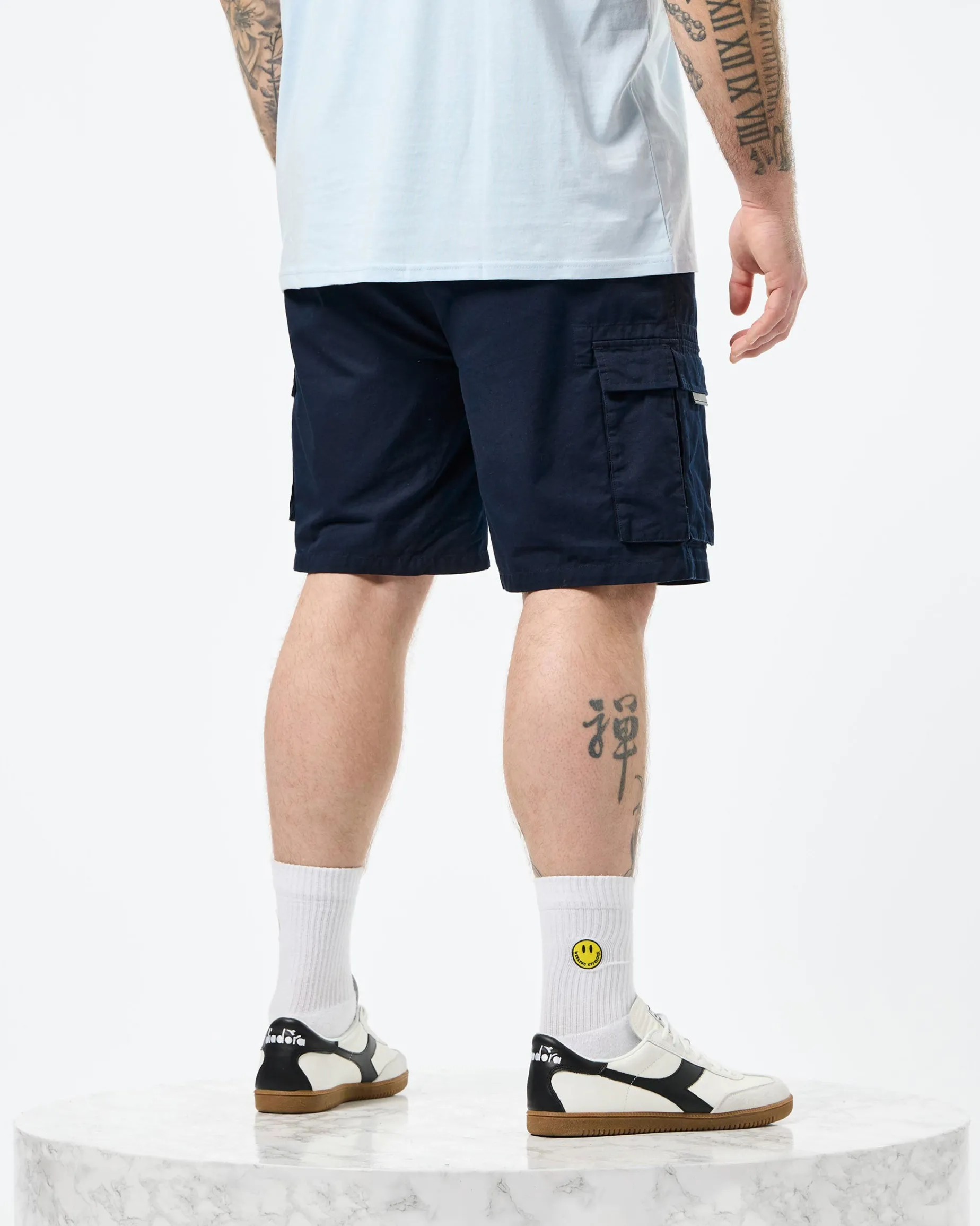 Plus Size - Mascia Cargo Shorts Navy