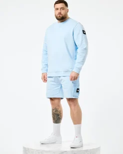 Plus Size - Pink Sands Jogger Shorts Ocean Wave Blue