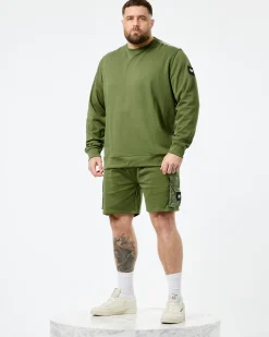 Plus Size - Pink Sands Jogger Shorts Sapling Green