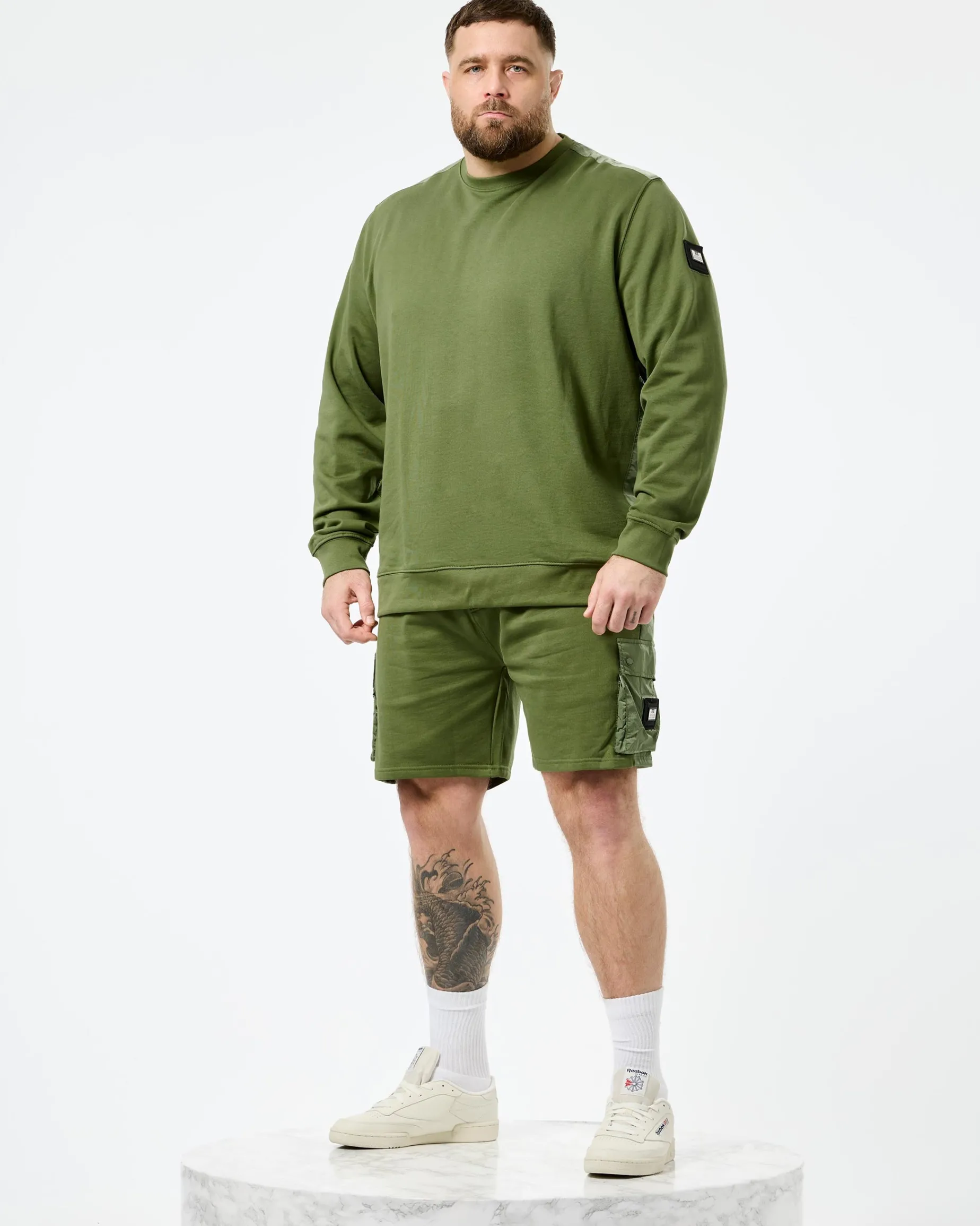 Plus Size - Pink Sands Jogger Shorts Sapling Green