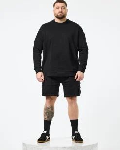 Plus Size - Pink Sands Jogger Shorts Black