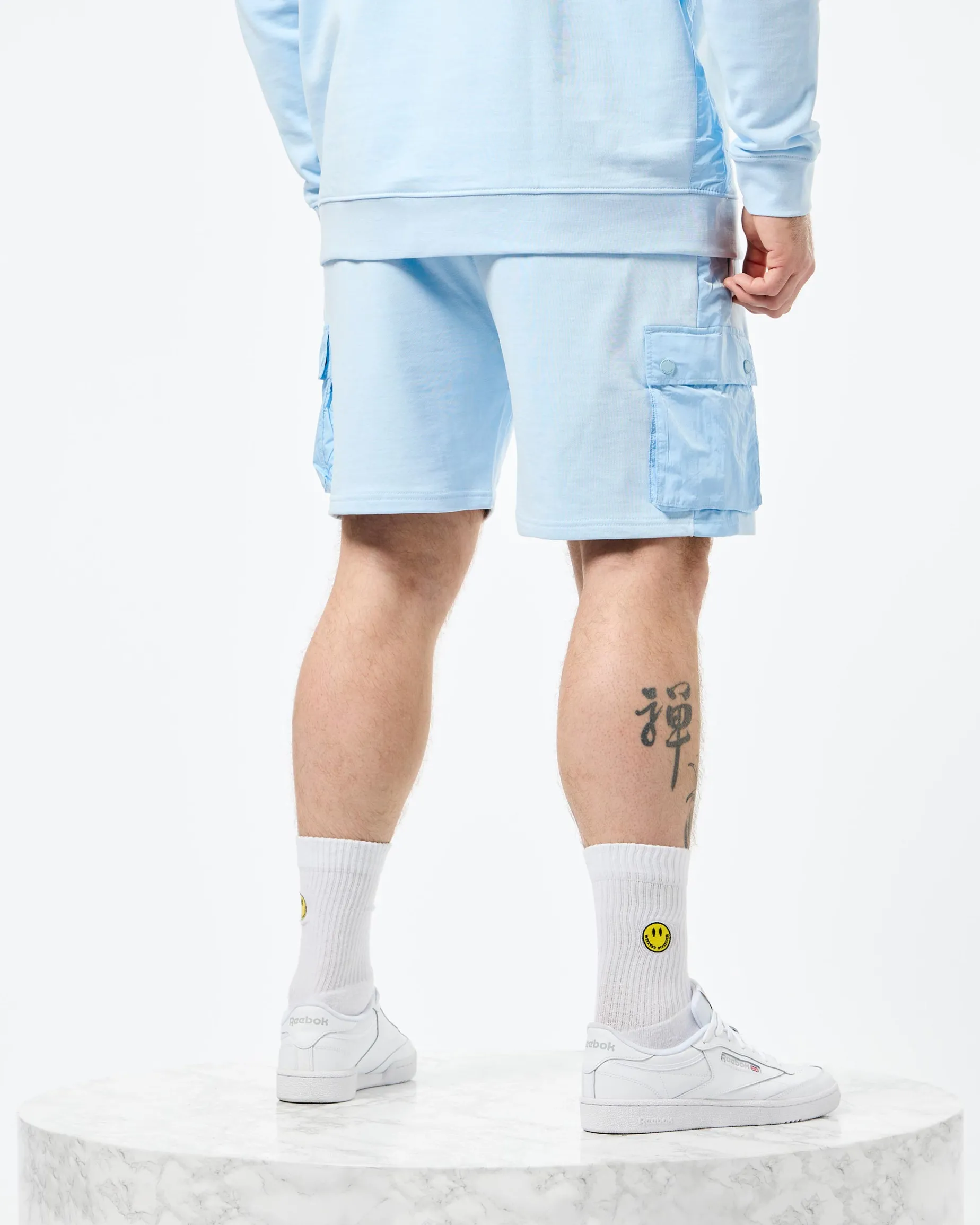 Plus Size - Pink Sands Jogger Shorts Ocean Wave Blue