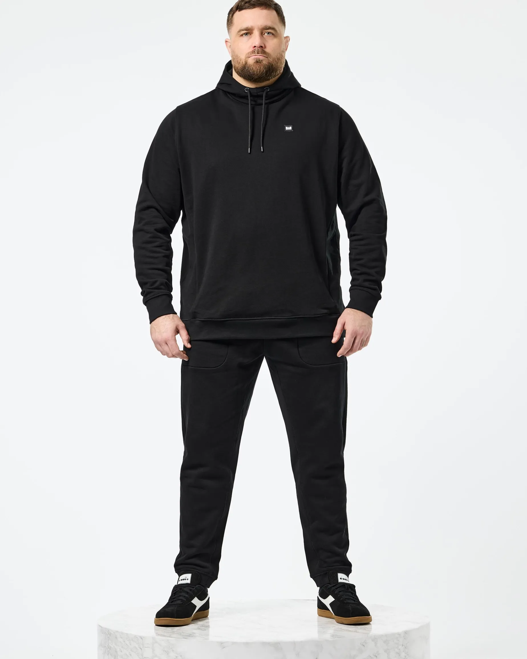 Plus Size - Ribbe Hoodie Black