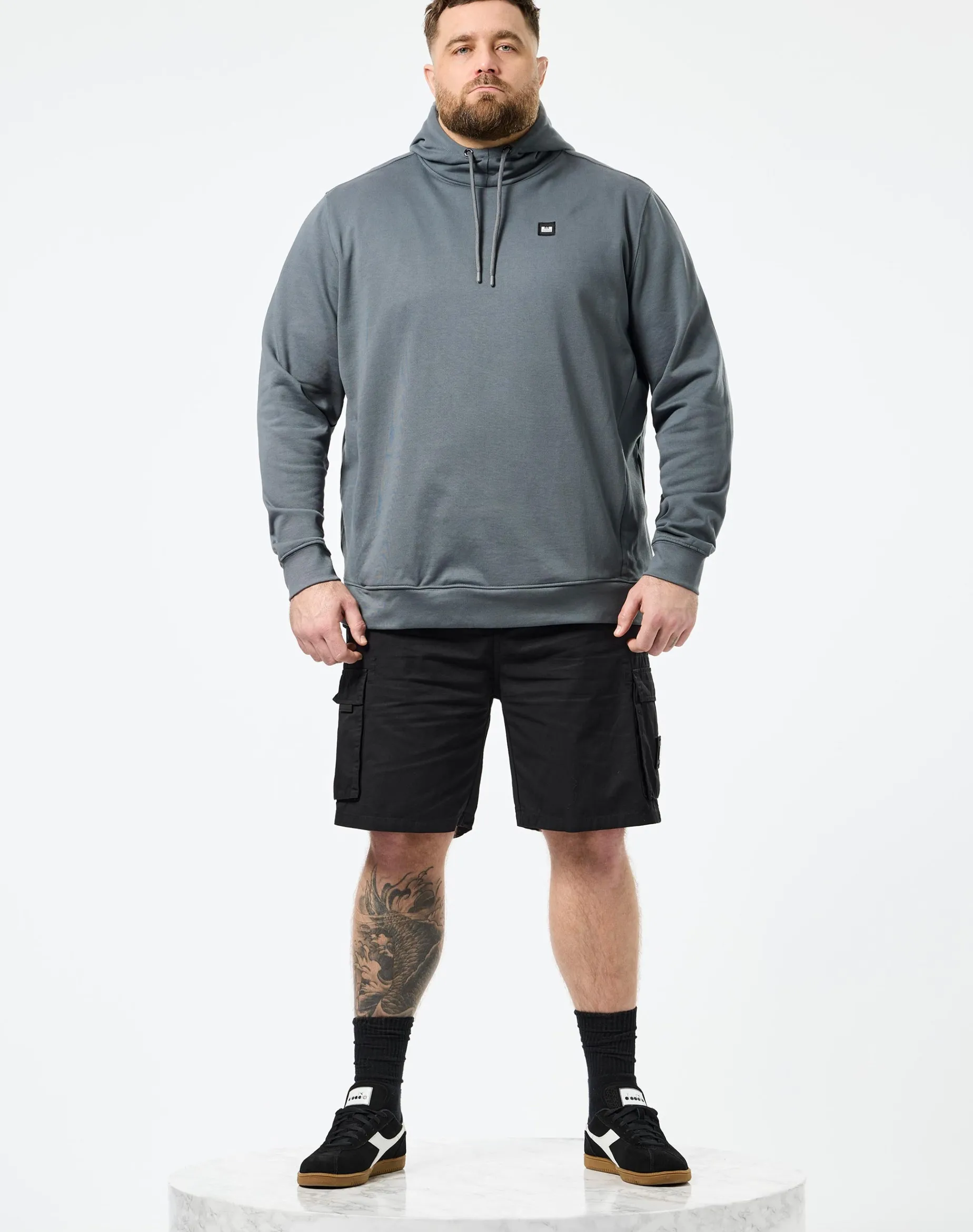 Plus Size - Ribbe Hoodie Zinc