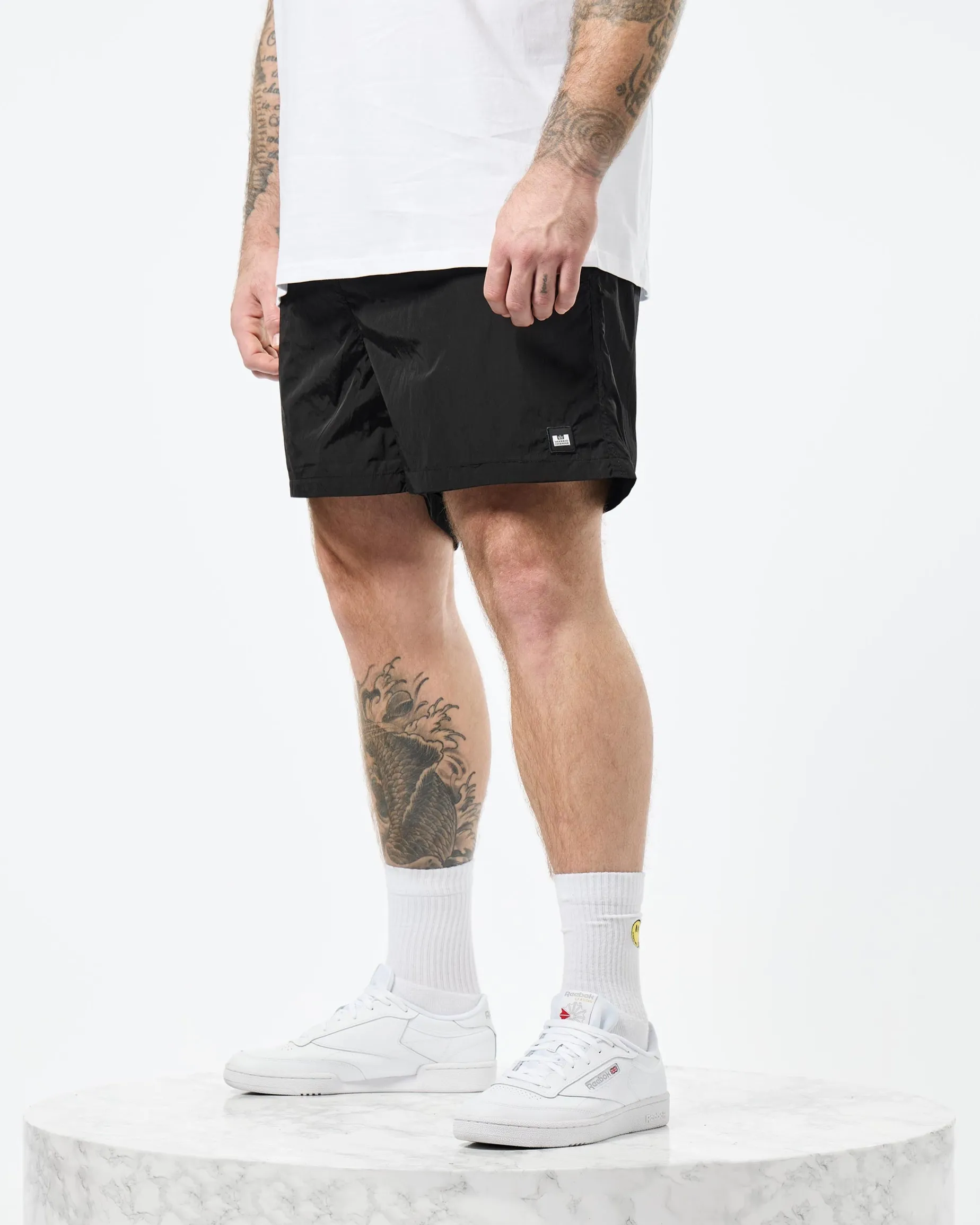 Plus Size - Stacks Swim Shorts Black