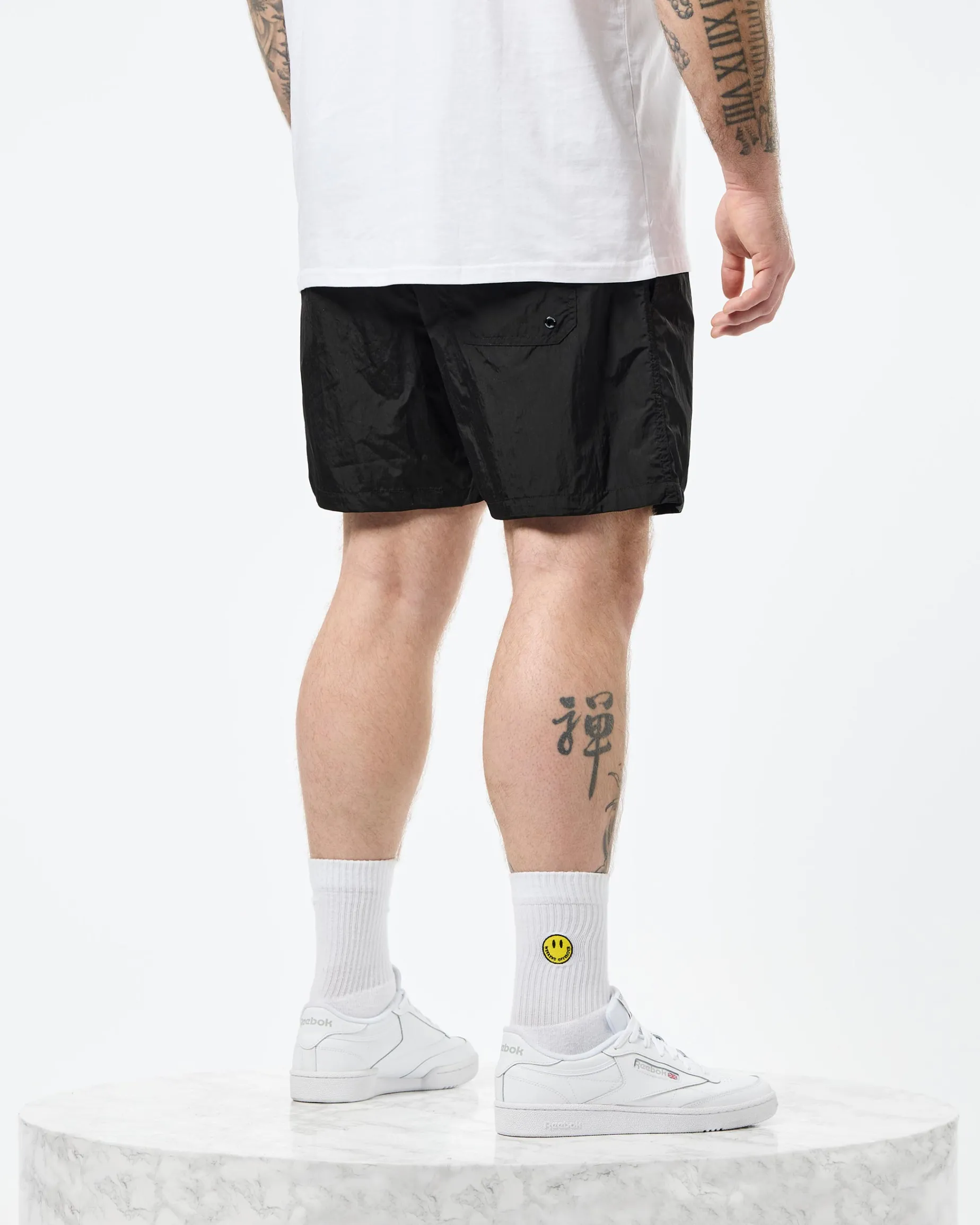 Plus Size - Stacks Swim Shorts Black