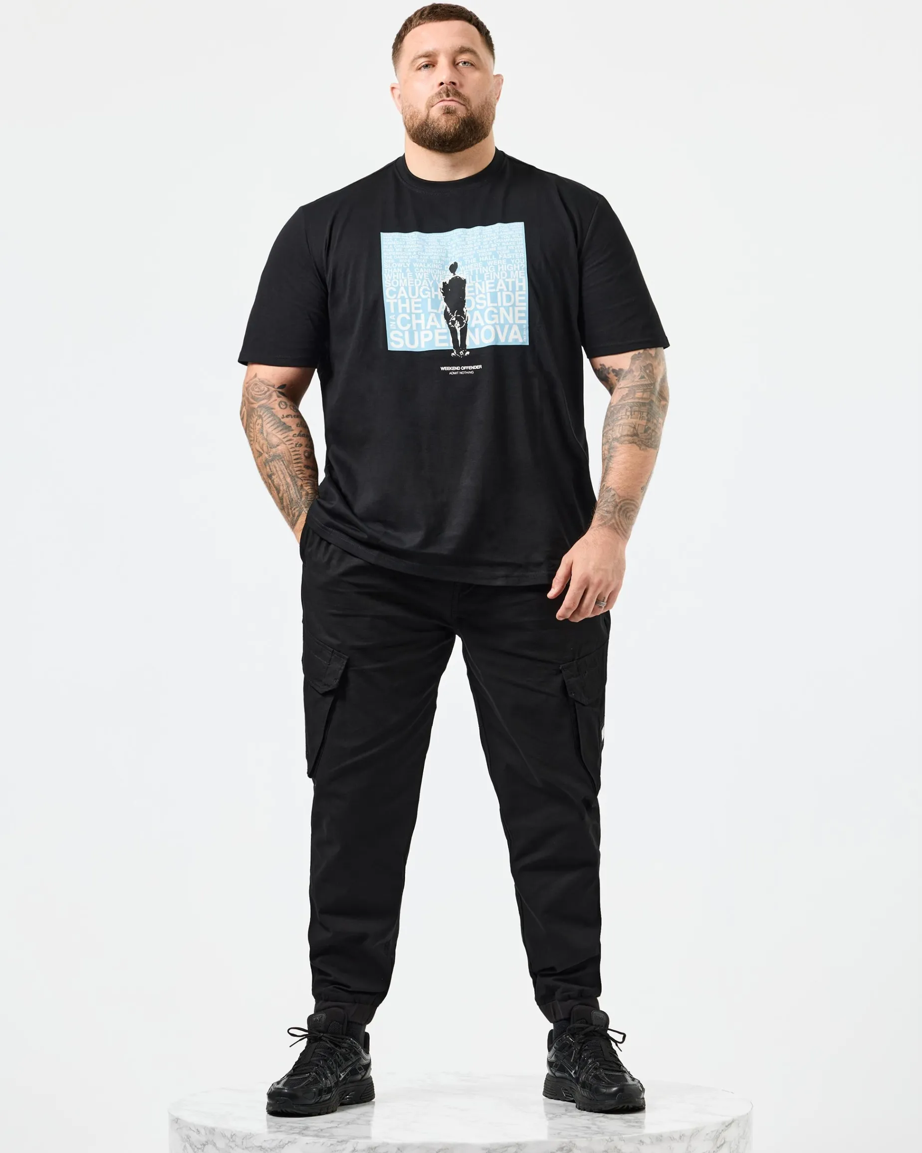 Plus Size - Supernova Graphic T-Shirt Black/Blue