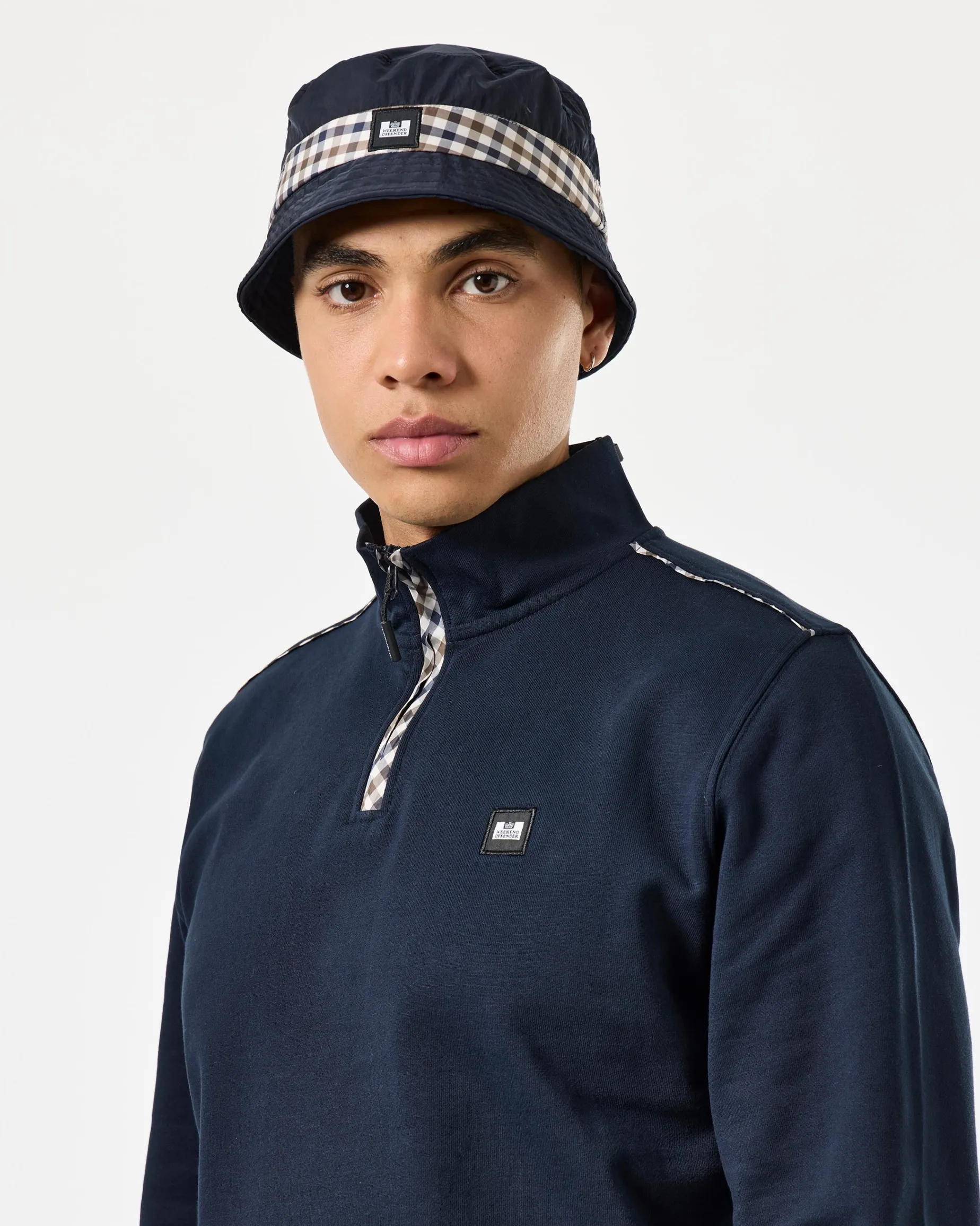 Queensland Bucket Hat Navy / Mid House Check