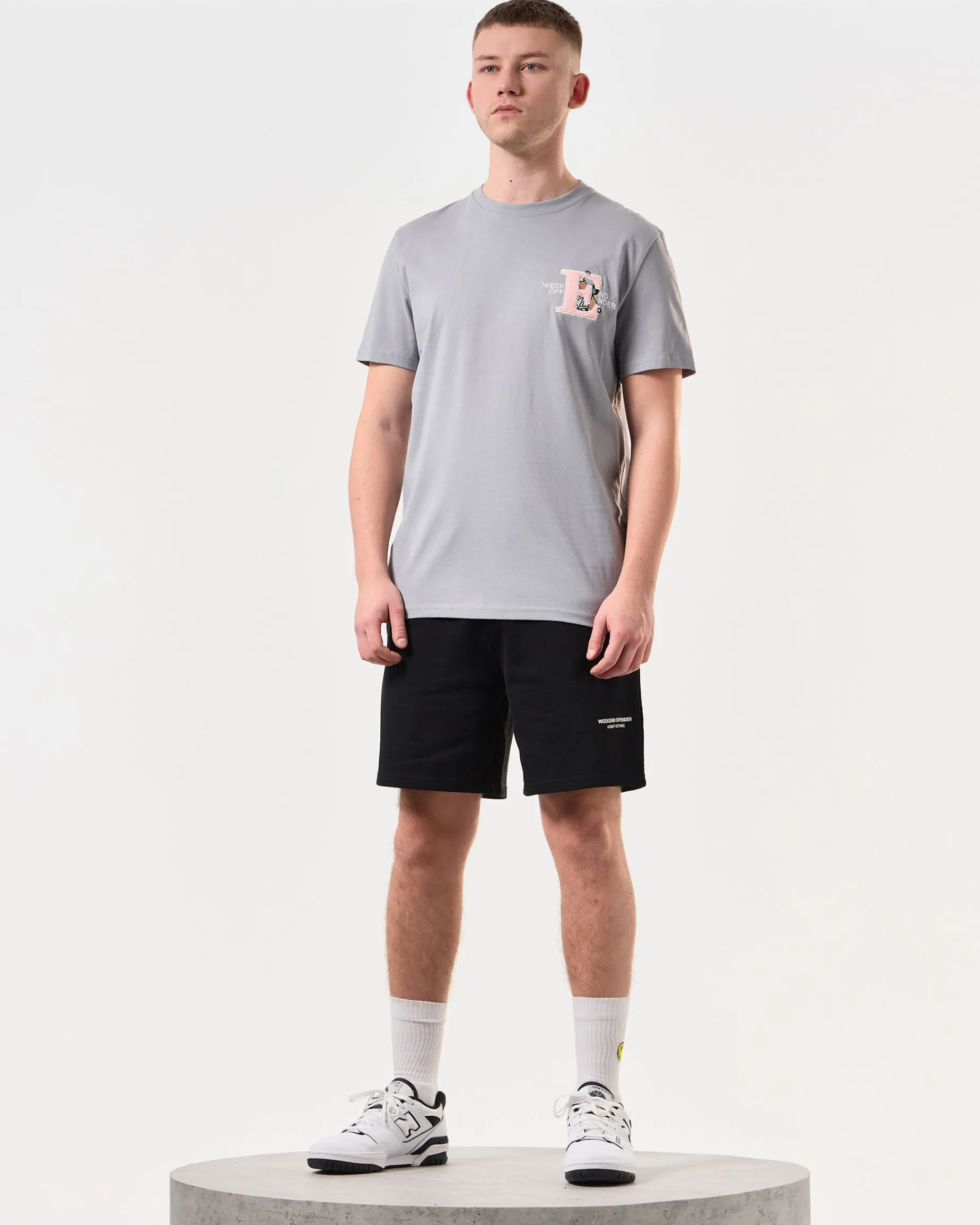Ryder Embroidered Graphic T-Shirt Smokey Grey