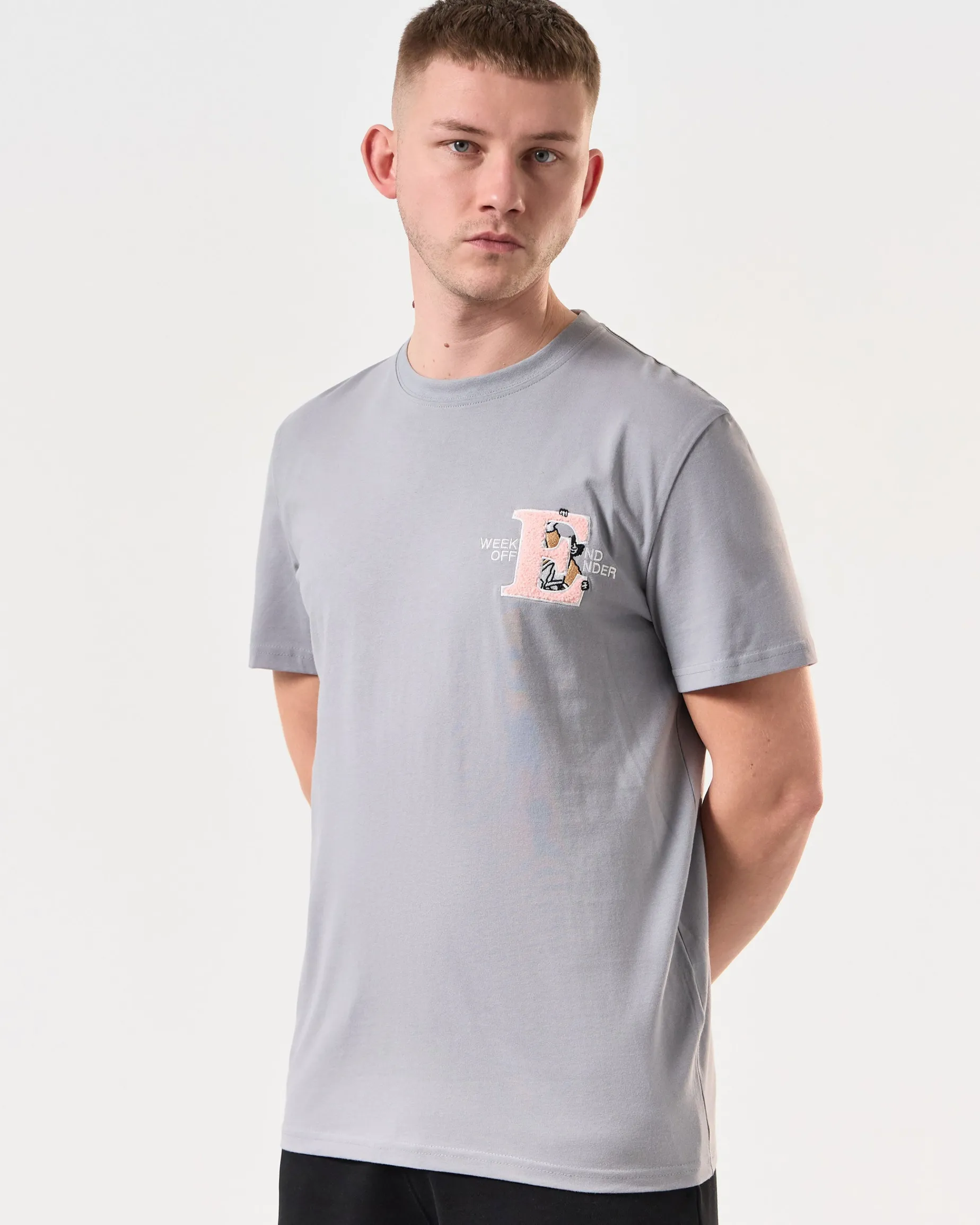 Ryder Embroidered Graphic T-Shirt Smokey Grey