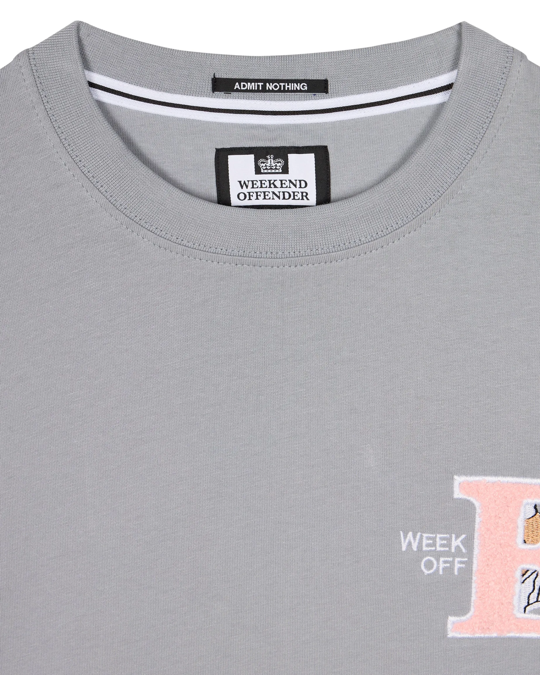 Ryder Embroidered Graphic T-Shirt Smokey Grey