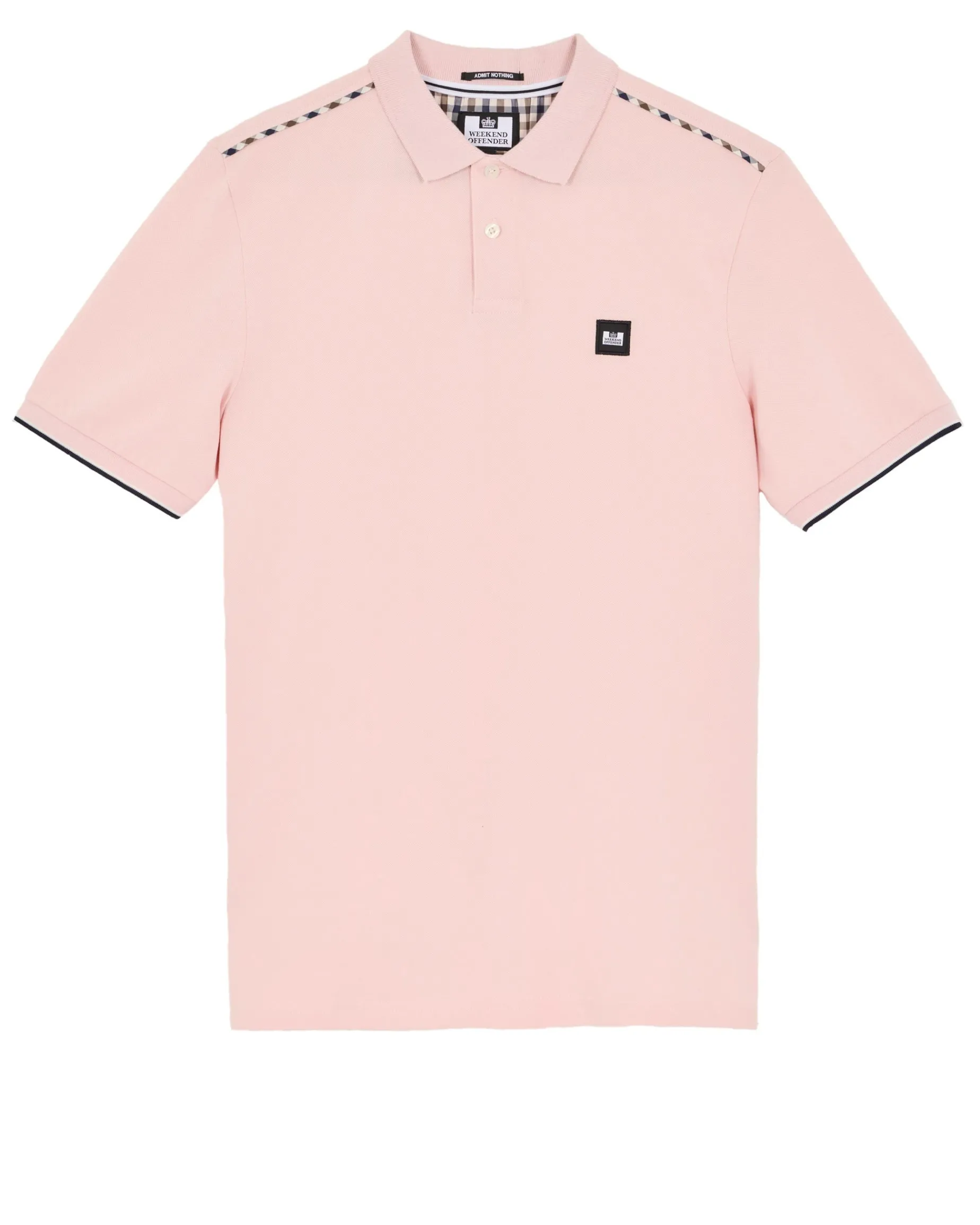 Sakai Polo Shirt Pale Blush Pink/Mid House Check