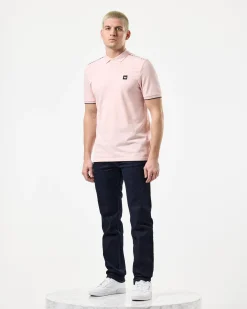 Sakai Polo Shirt Pale Blush Pink/Mid House Check