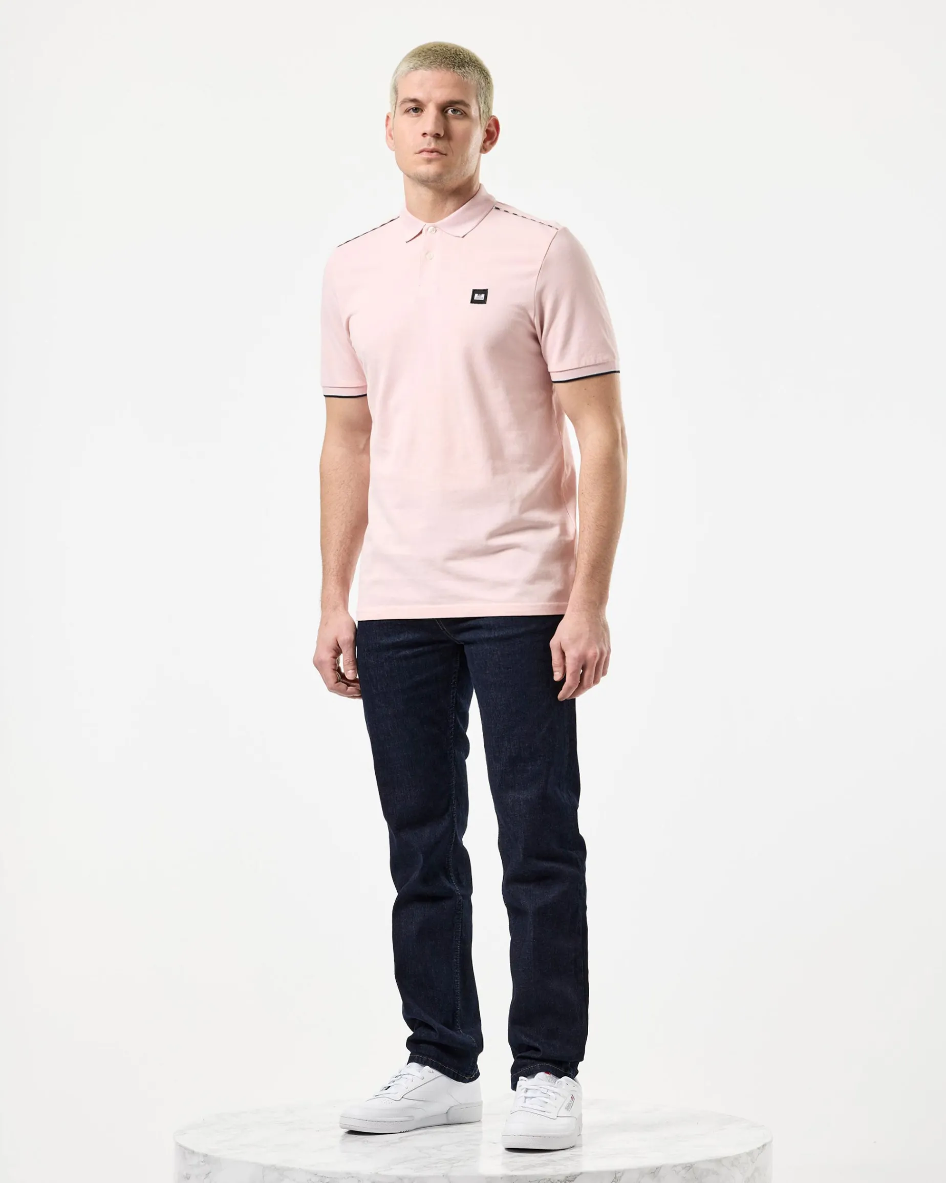 Sakai Polo Shirt Pale Blush Pink/Mid House Check