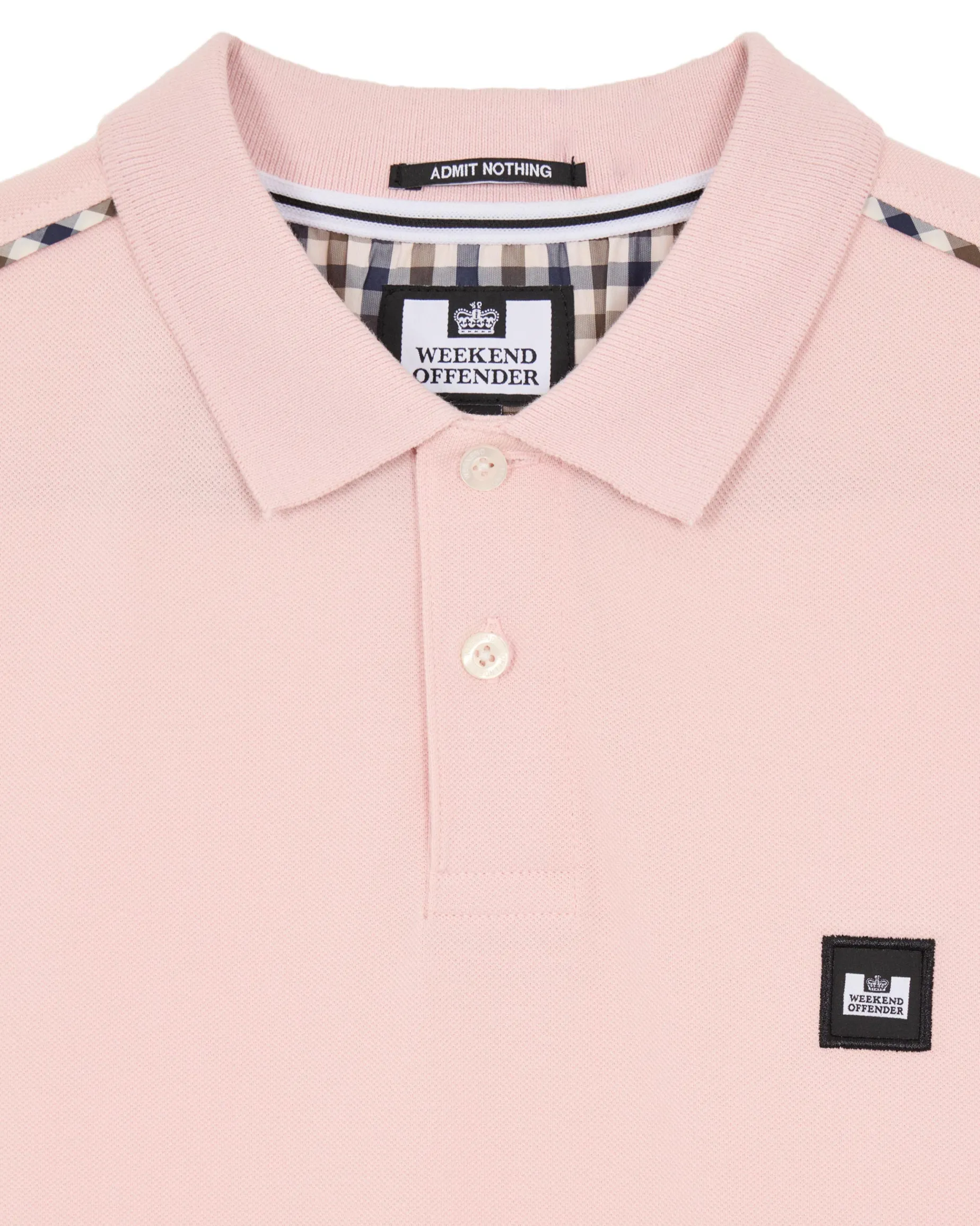 Sakai Polo Shirt Pale Blush Pink/Mid House Check