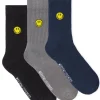 Smiley Sports Socks Navy/Black/Grey