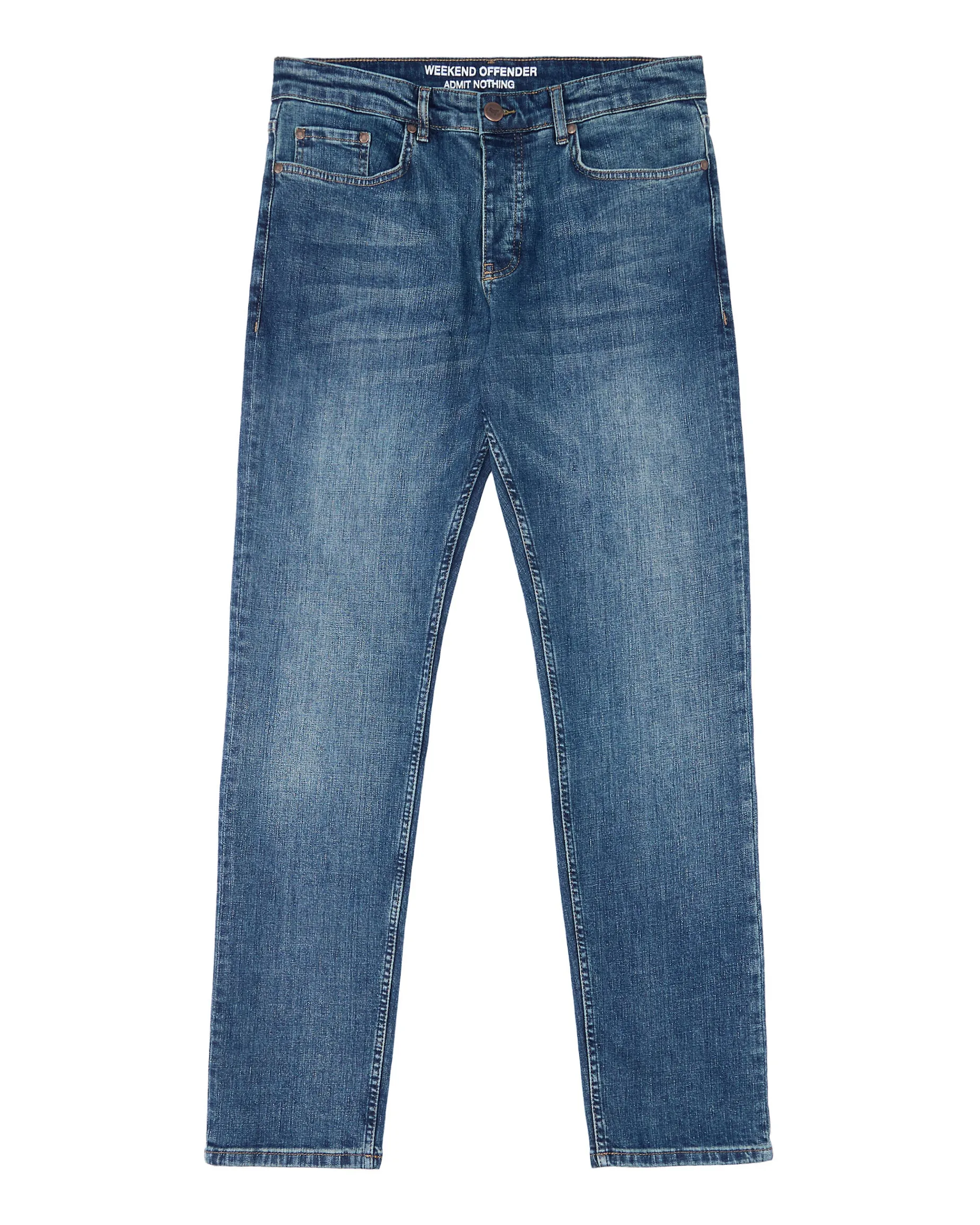 444 Tapered Washed Vintage Denim Jeans