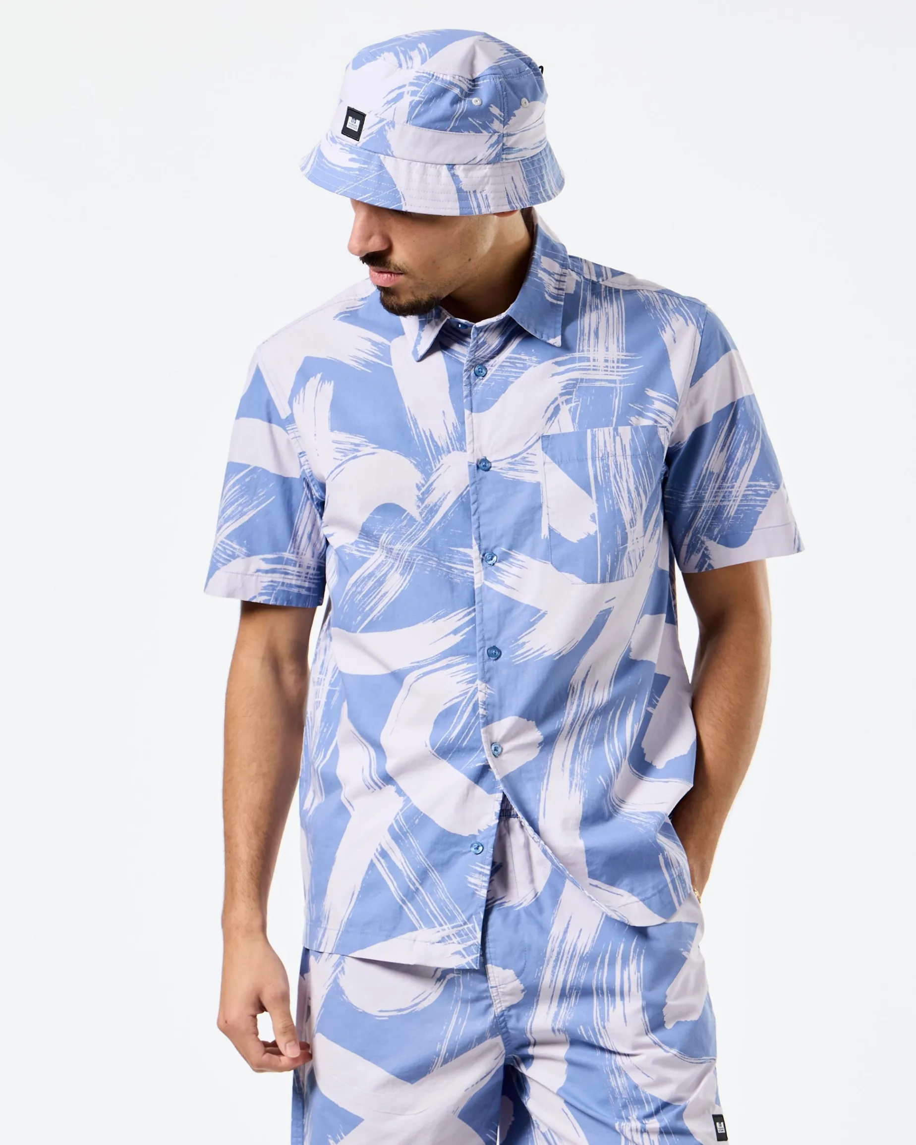 Toshima Camo Shirt Cornflower Blue