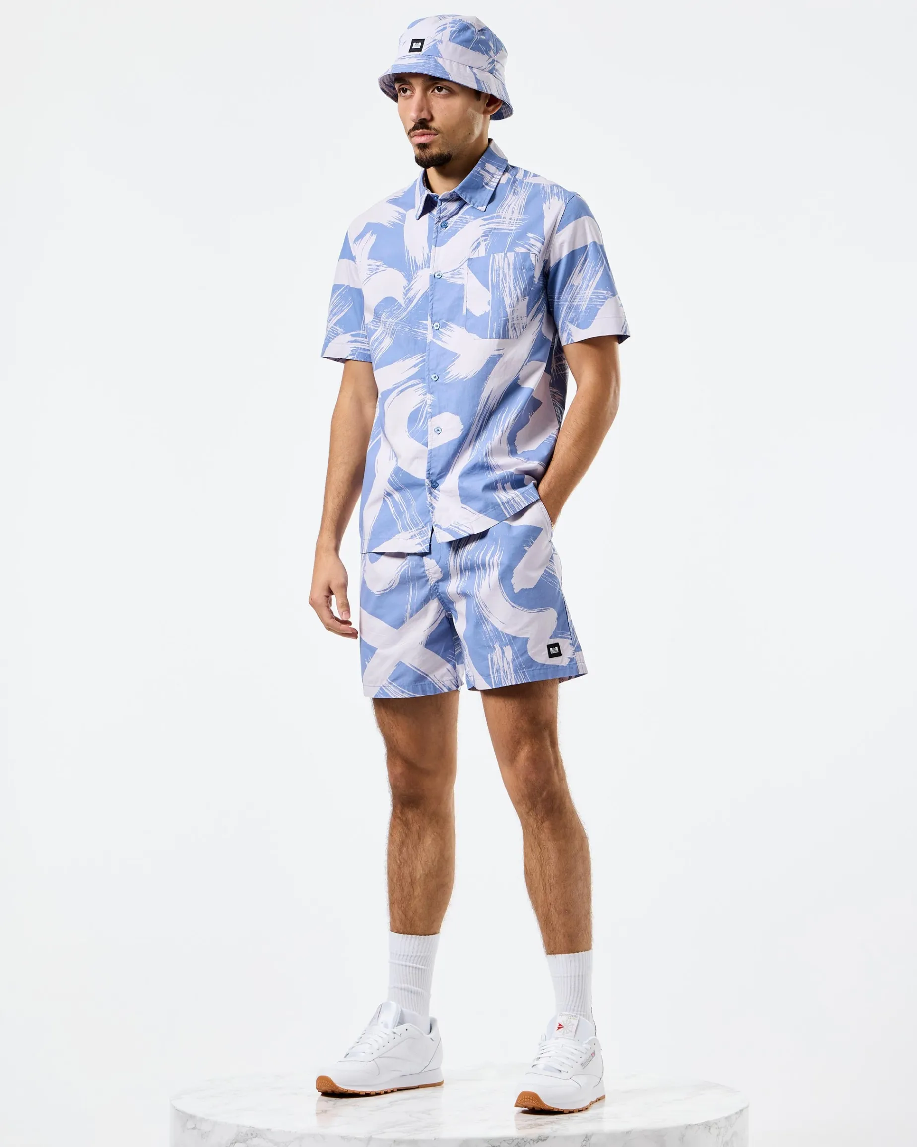 Toshima Camo Shirt Cornflower Blue