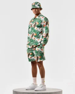 White Lotus Over-Shirt White Lotus Print