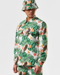 White Lotus Over-Shirt White Lotus Print