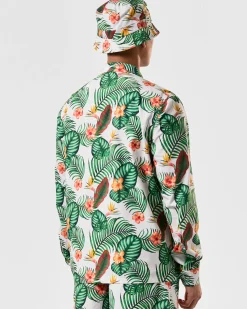 White Lotus Over-Shirt White Lotus Print